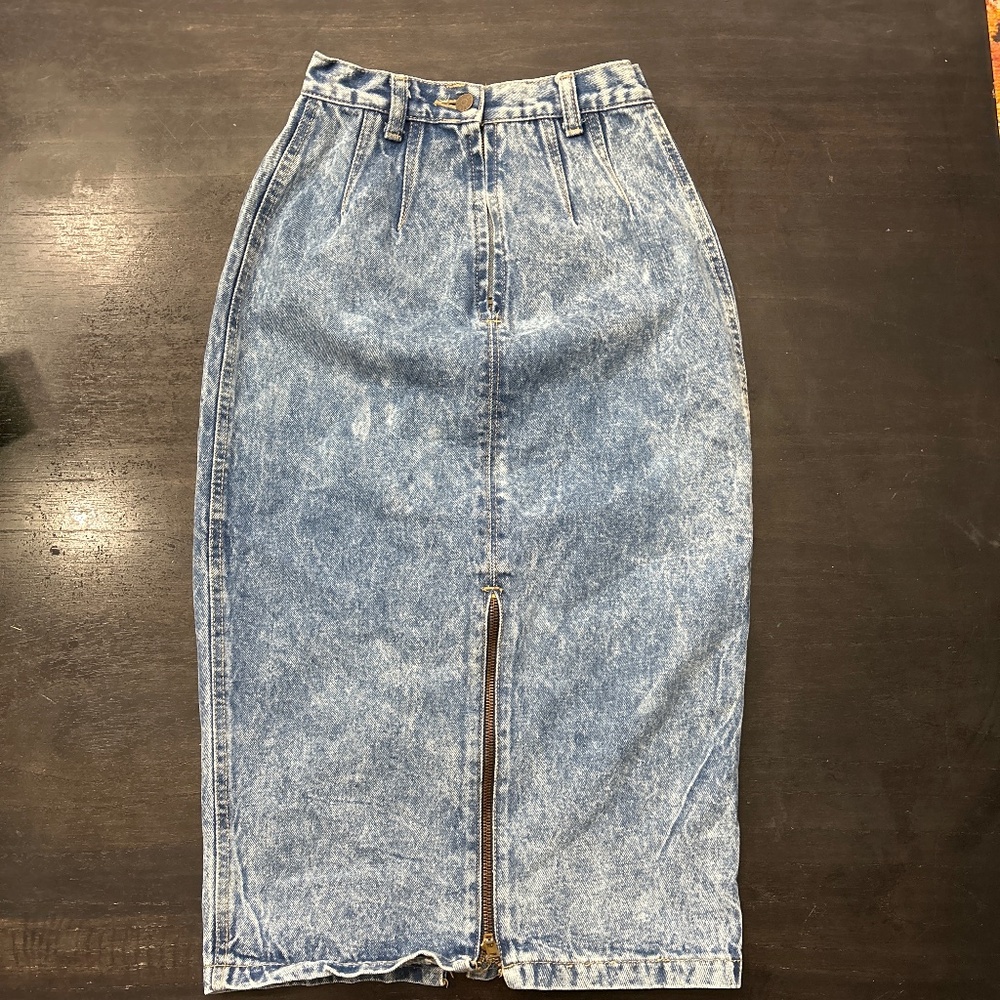 Vintage Zena Jean Midi Skirt